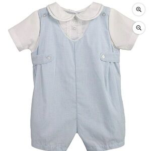 Petit Ami Blue and White Kids One Piece
